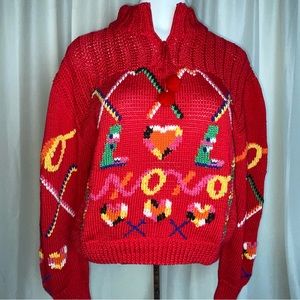 Berek Skiing Theme Handknit Sweater
